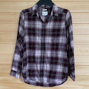 Dark/Light Pink Plaid Button Up Shirt